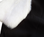 Load image into Gallery viewer, Black and White Faux Fur Dog top- XXXS left
