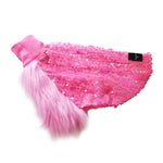 Load image into Gallery viewer, Limited Edition- Party Pink sequin Faux fur dog top - Only XS left - Not restocking.
