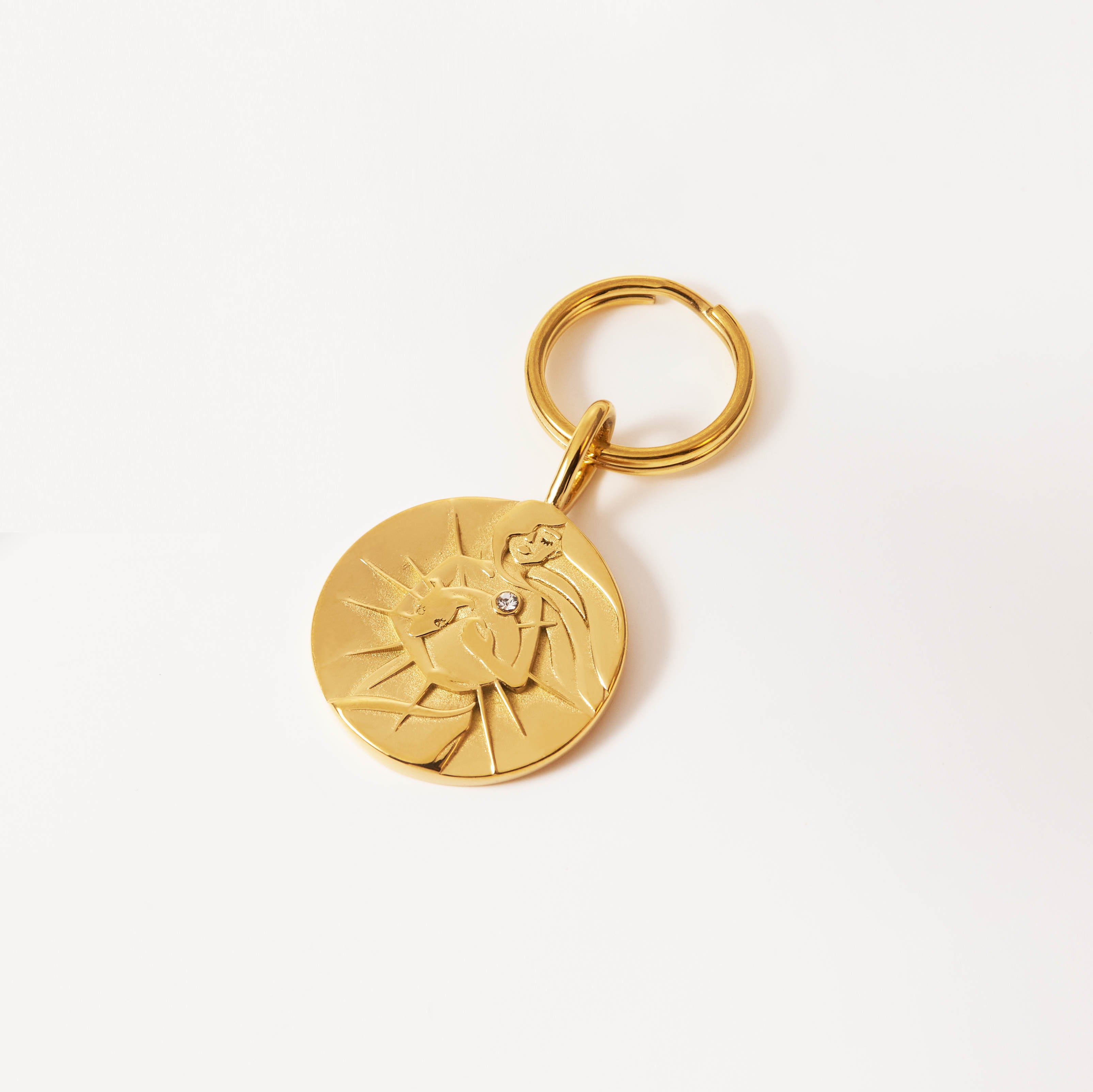 you found me. x 18k yellow Gold plated, or Stainless steel pendant on a split ring