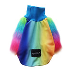 Load image into Gallery viewer, Rainbow party Faux fur dog top - XXXXS-XS left
